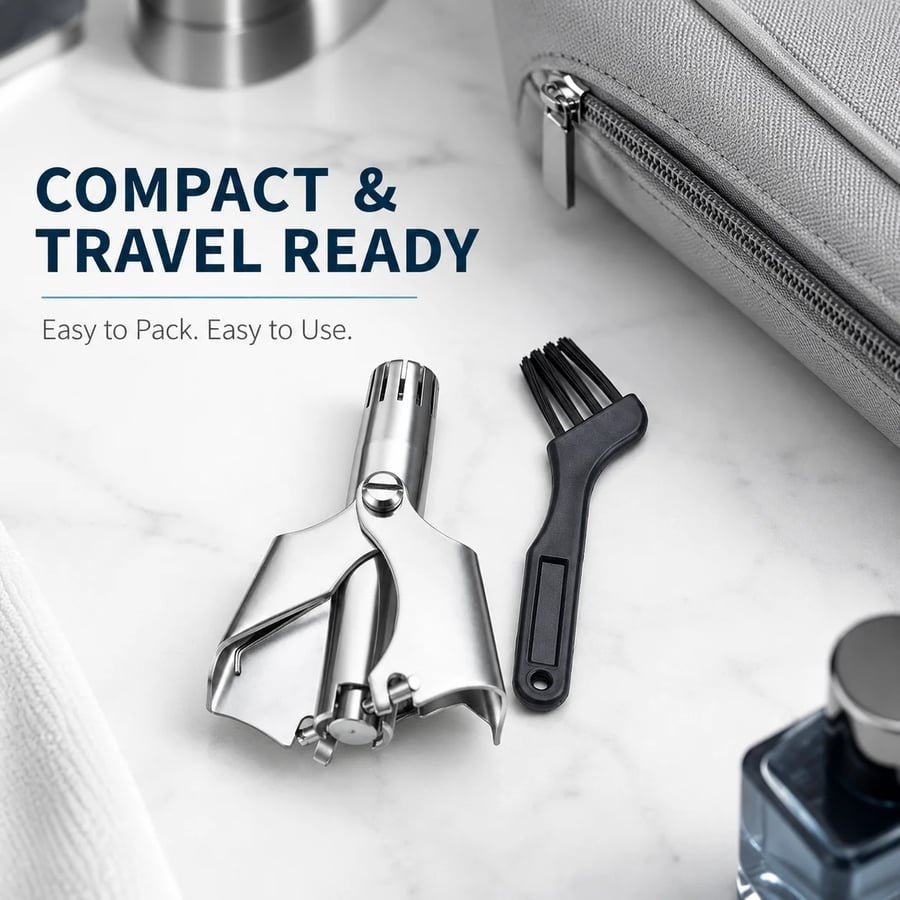 ✂️ Manual Nose Hair Trimmer – Stainless Steel Grooming Tool