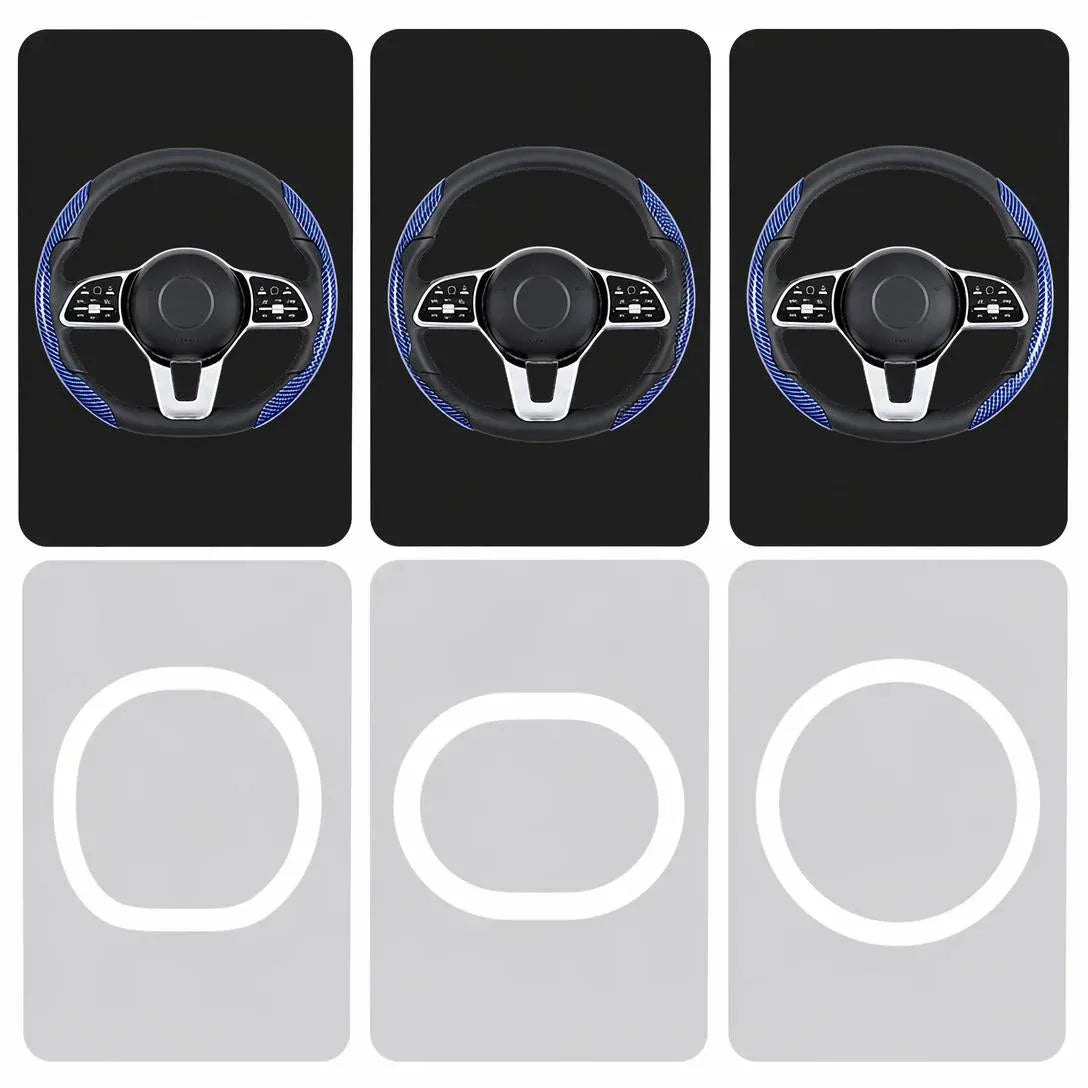 🤍 Non-Slip Half-Wrap Steering Wheel Covers | Quick Clip-On Grip Set, White, 2-Piece