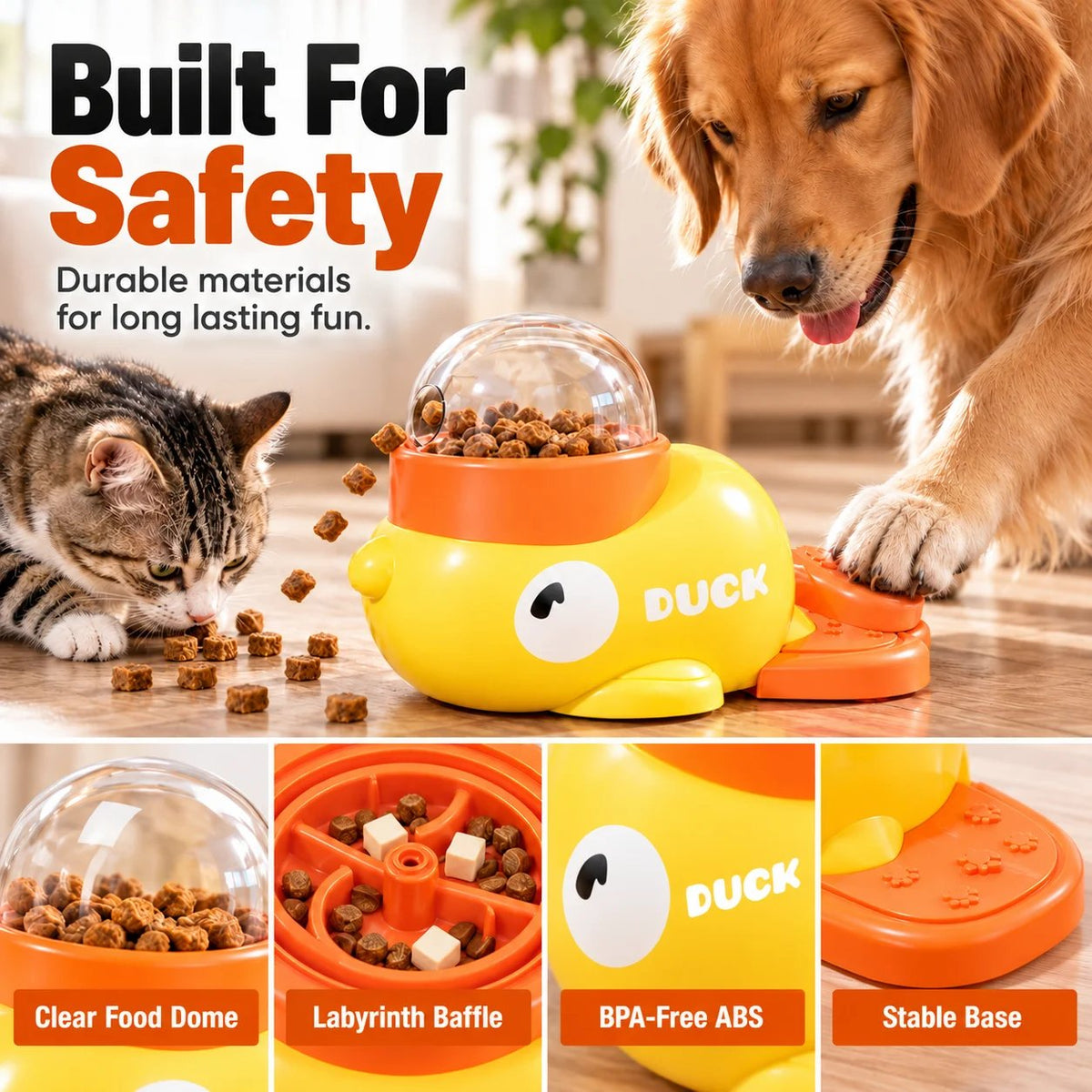🐾🧩 Interactive Slow Feeder Toy – Treat Dispensing Fun for Cats & Dogs