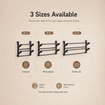 🪑 Foldable Wall‑Mounted Shoe Rack｜Space‑Saving Hanging Slipper Holder for Entryway Bathroom RV