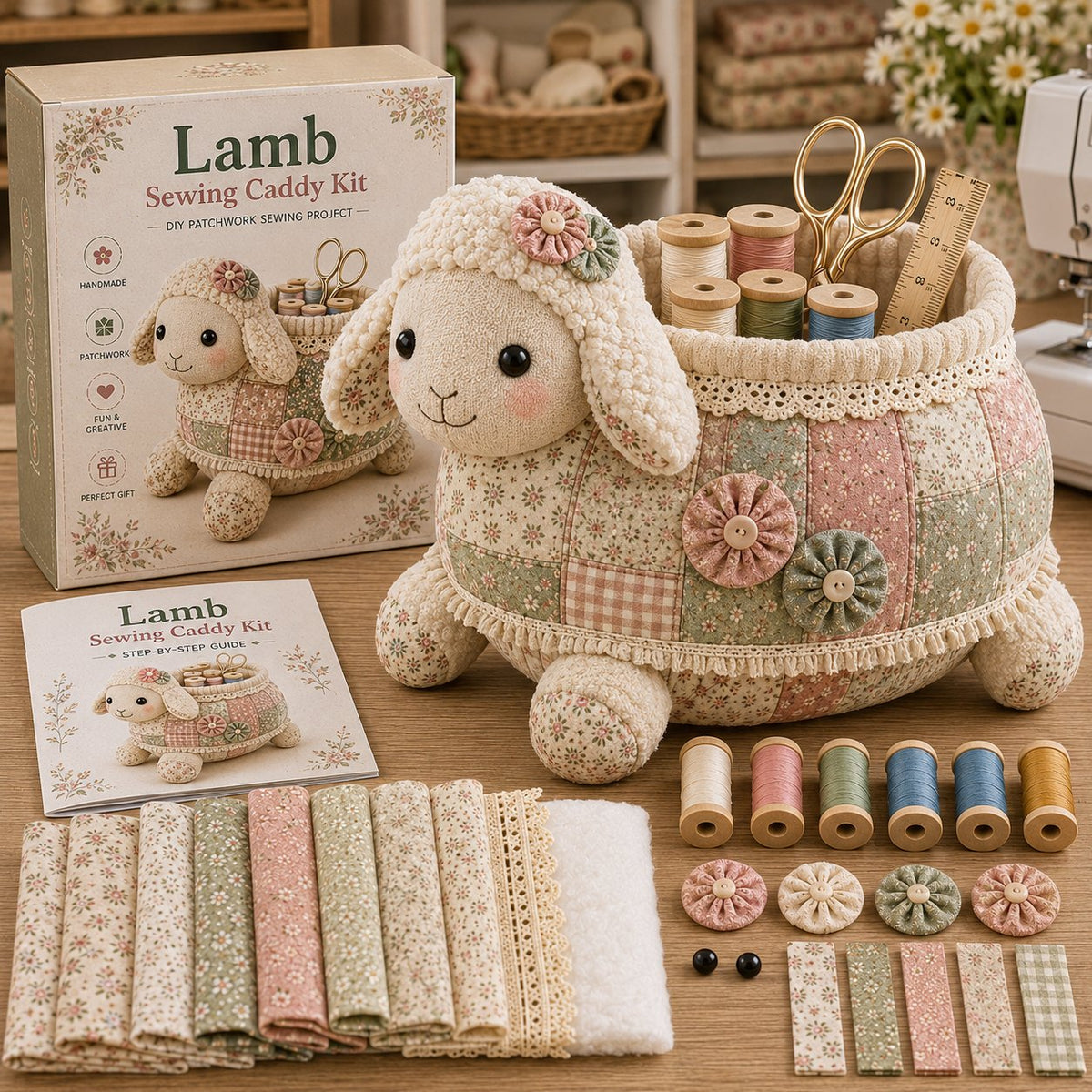 🧵 DIY Patchwork Animal Sewing Caddy Kit
