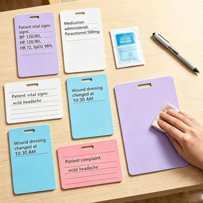 🩺📝 Erasable Badge Note – 🖊 Write, Wipe & Reuse with a Free Badge Clip