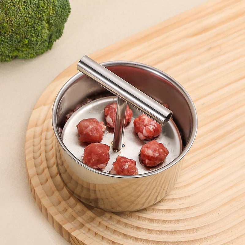 🥳HOT SALE🥳💞10K+ SOLD! Meatball Mould – 304 steel, 6/12 holes & ergonomic. Perfect balls every time – grab yours! ✅