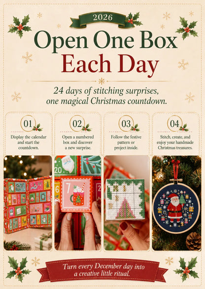 ⏳ LAST DAY 49% OFF – 🧵 2026 Cross Stitch Advent Calendar | 24 Days of Festive Surprises 🎄