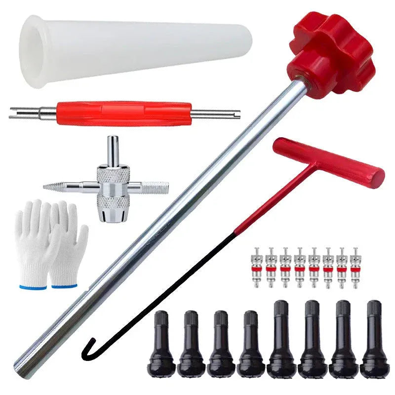 🛠️ 13-Piece Tire Valve Replacement Kit – Quick-Change Automotive Repair Tools