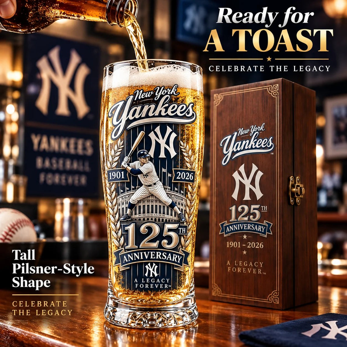 🎉🏆 Let’s Go Tribe! 125th Anniversary Commemorative Pint Glass🎁