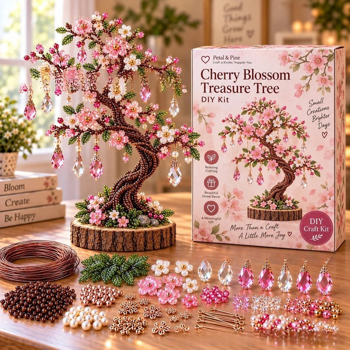💎🌳 DIY Beaded Gem Tree Kit – Create Your Own Sparkling Crystal Tree Decor