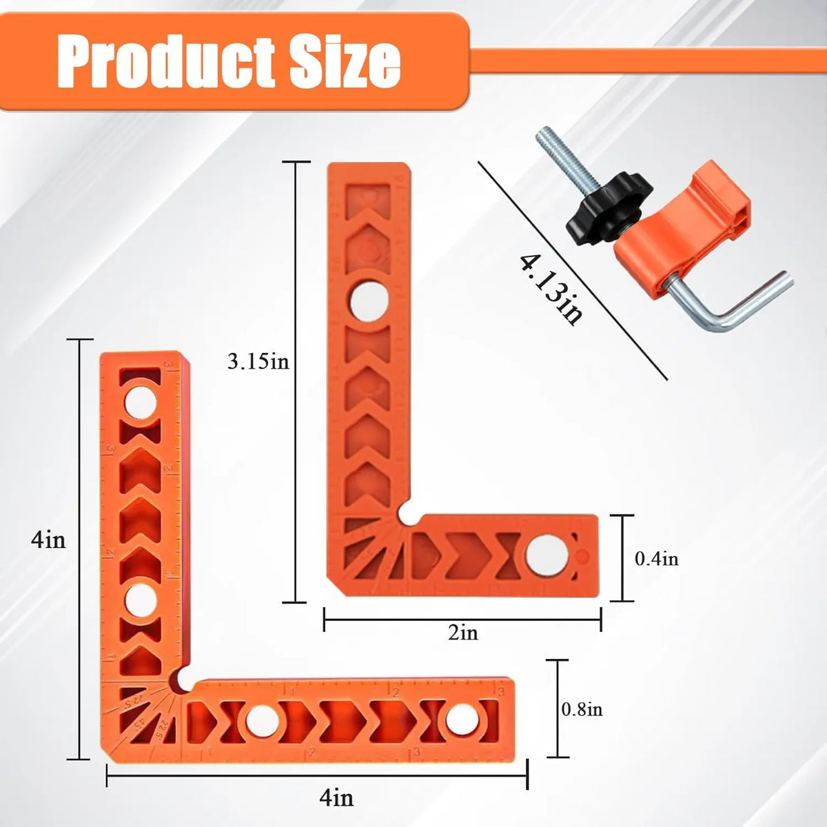 🔧 8-Piece 90° Corner Clamp Set with L-Shaped Positioning Squares for 3" and 4" Woodworking Joints