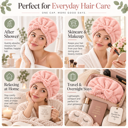 🎀 Ultra-Soft Coral Velvet Bow Hair Towel Wrap | Buy 2, Get 1 Free 🛁