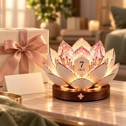 Blooming perpetual calendar displayed as a floral gift
