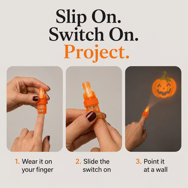 🎃 36-Pack Spooky Finger Beam Lights with Mini Halloween Images for Party Favors