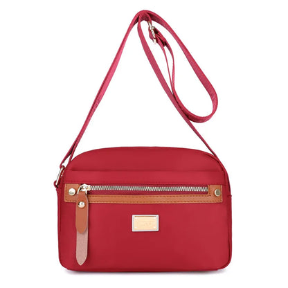 ❤️ Lightweight Red Nylon Crossbody Bag with Adjustable Strap
