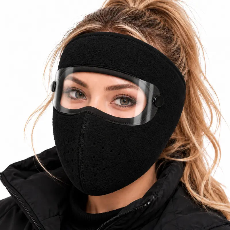 ❄️🥽 Winter Face Mask with Detachable Goggles – Full-Face Cold Weather Protection