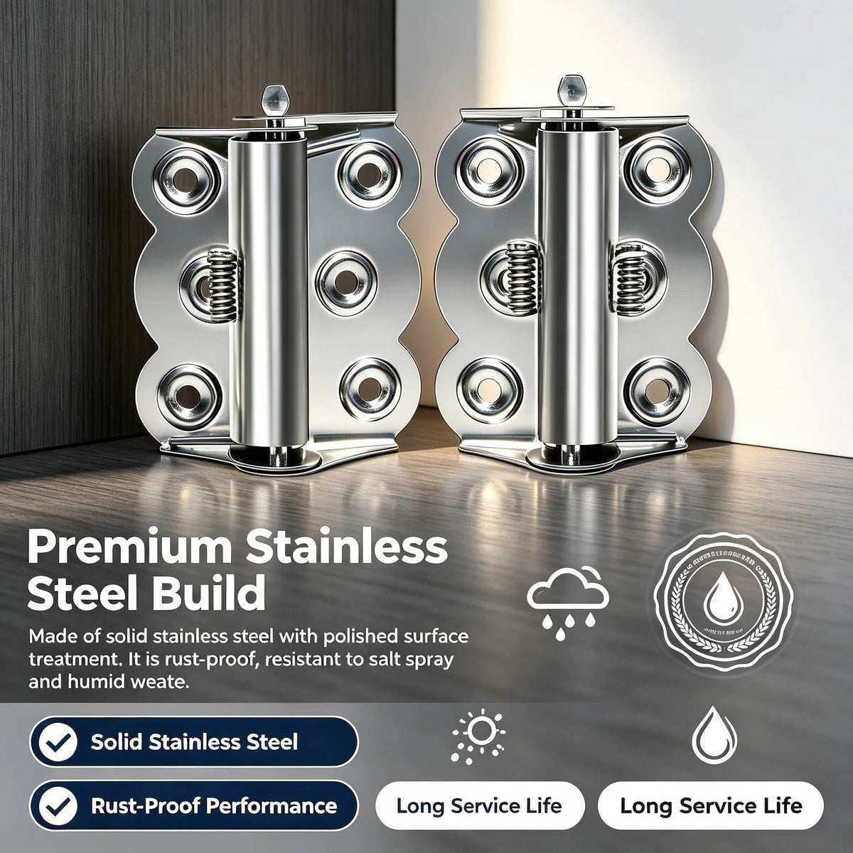 ⚙️Adjustable Self-Closing Spring Door Hinges
