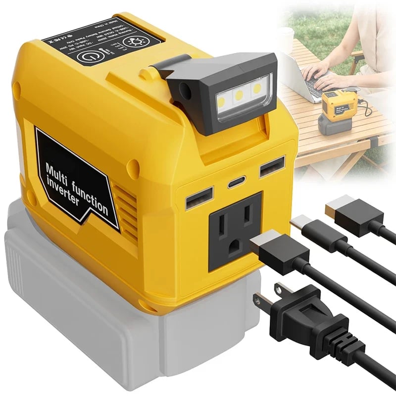 🪫250W Portable Power Inverter – Turn 18V–21V Tool Batteries Into 220V AC Power