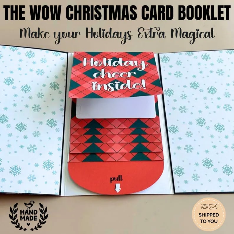 🎄 2026 Christmas Gift Card Holder Booklet with Waterfall Design 🎁 Perfect Holiday Gift for Family, Friends, Teachers and Coworkers 💳✨ 50% Off Today Only ⏰