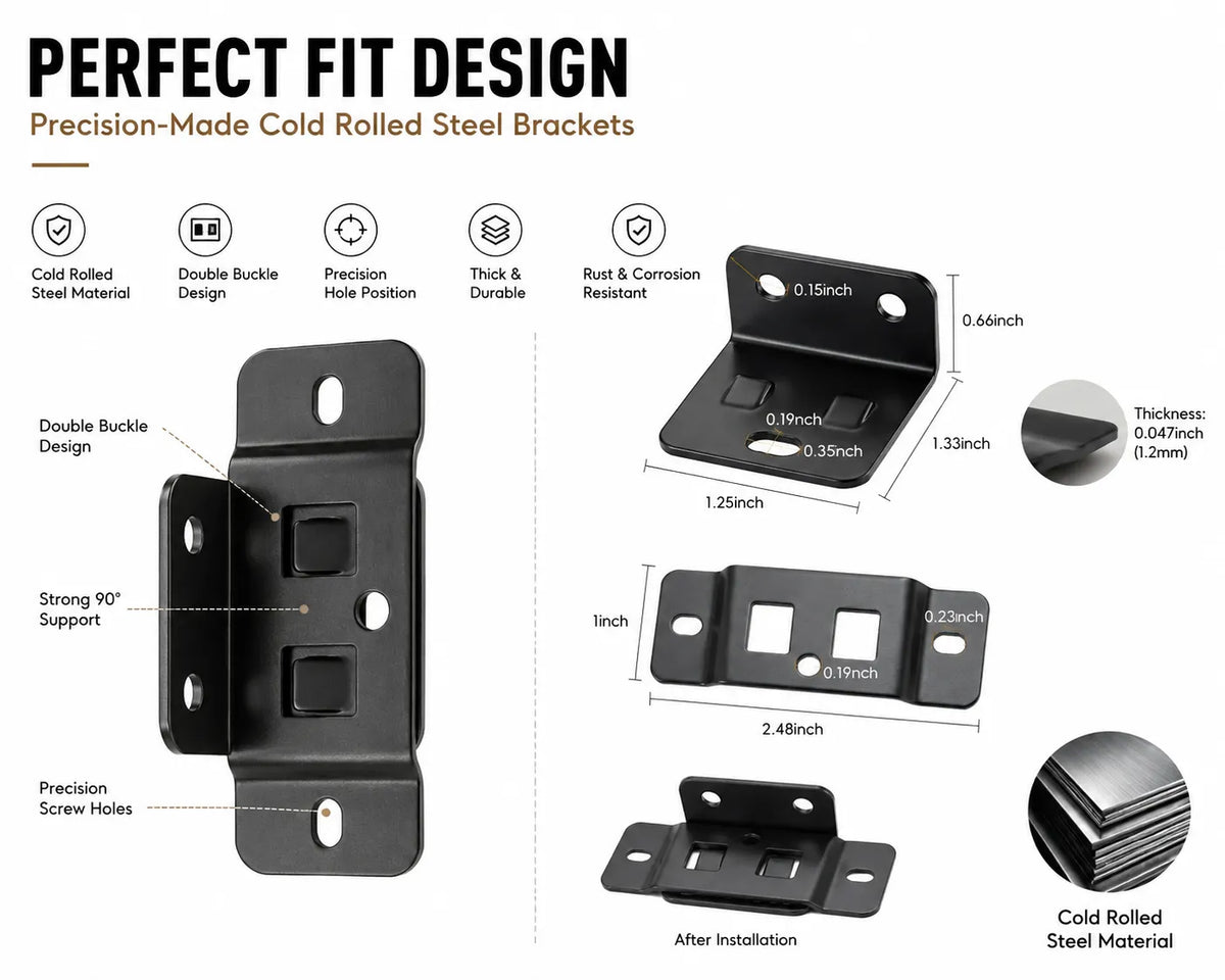 8-Pack L-Shaped Corner Brackets 🔩 – Heavy-Duty Furniture Repair with Screws