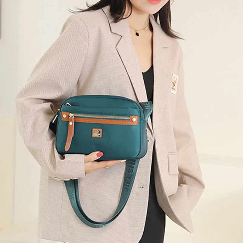 ❤️ Lightweight Red Nylon Crossbody Bag with Adjustable Strap