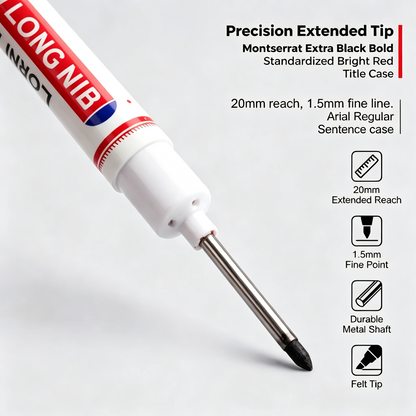 Extended Tip Marker Pen, Quick Dry Ink For Deep Hole Marking🎯