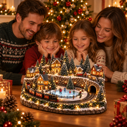 🔥 LAST DAY 50% OFF 🔥 Animated Holiday Train & Ice Rink Scene ✨