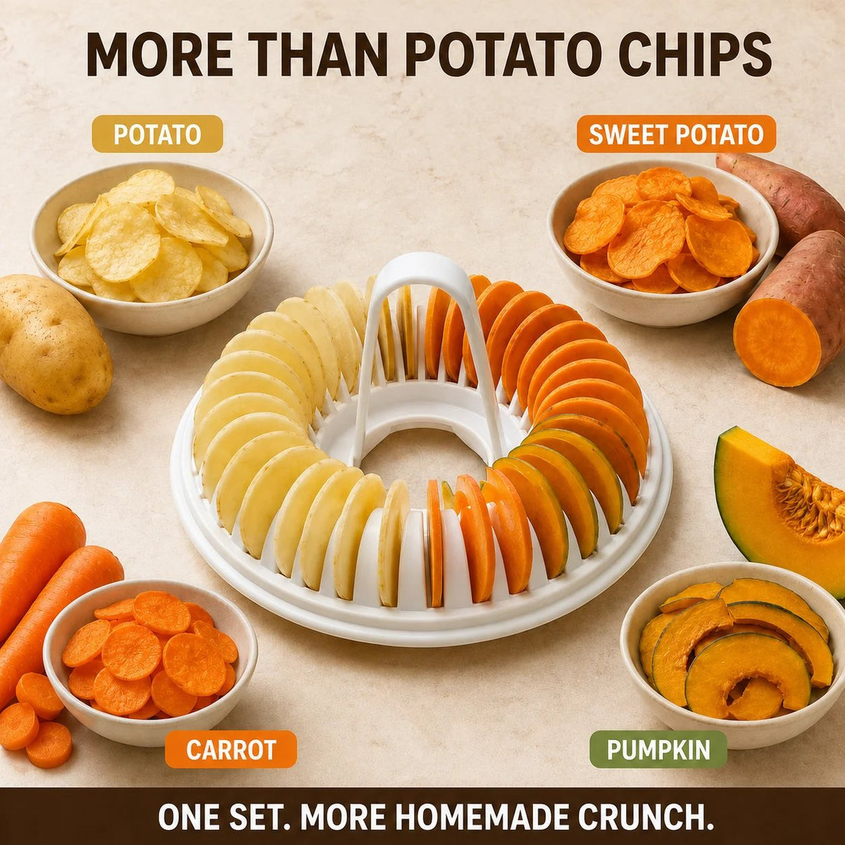 DIY Microwave Potato Chip Maker 🥔 – Easy Slicer & Cooking Bowl Set