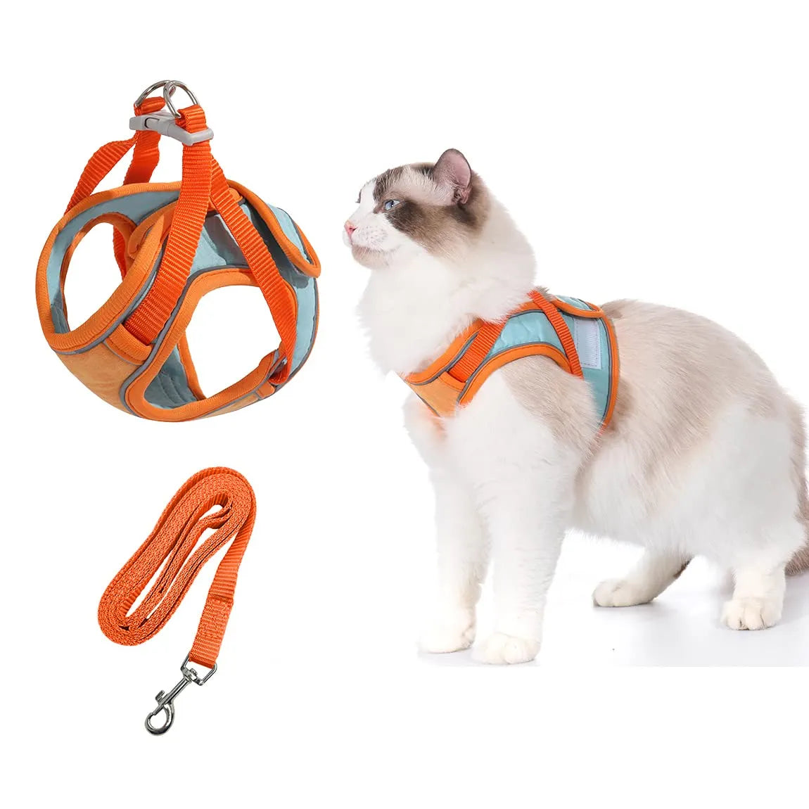 Cat Walking Harness & Leash 😺 – Lightweight Vest-Style Pet Set