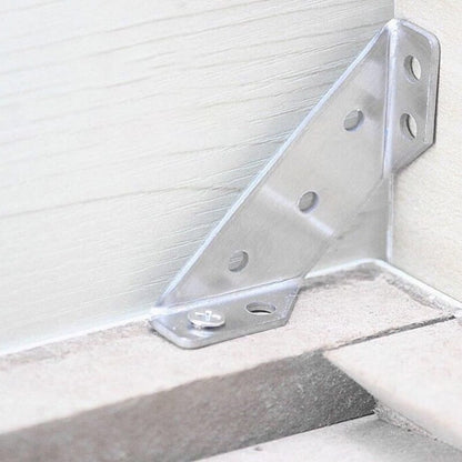 💯📢📢50% OFF !! ⏰UNIVERSAL STAINLESS STEEL FURNITURE CORNER BRACES — Triangular Stability Reinforcement | Rust-Proof Structural Support & Easy Install 🔧
