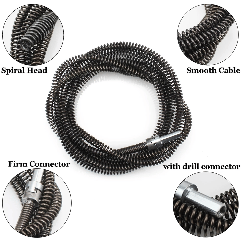 ⚡ 3.28 ft Electric Drain Cleaning Cable for Quick Pipe Clog Removal