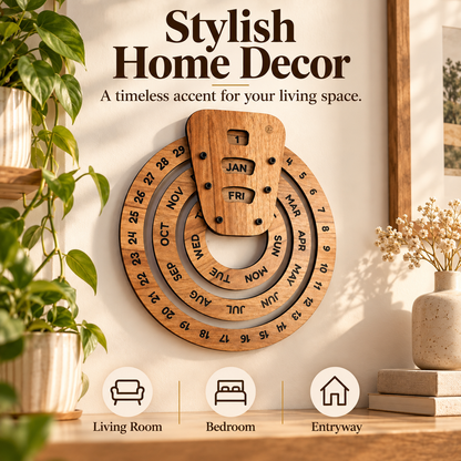 📅 Everlasting Wooden Calendar – Reusable Desk Organizer for Home or Office Decor
