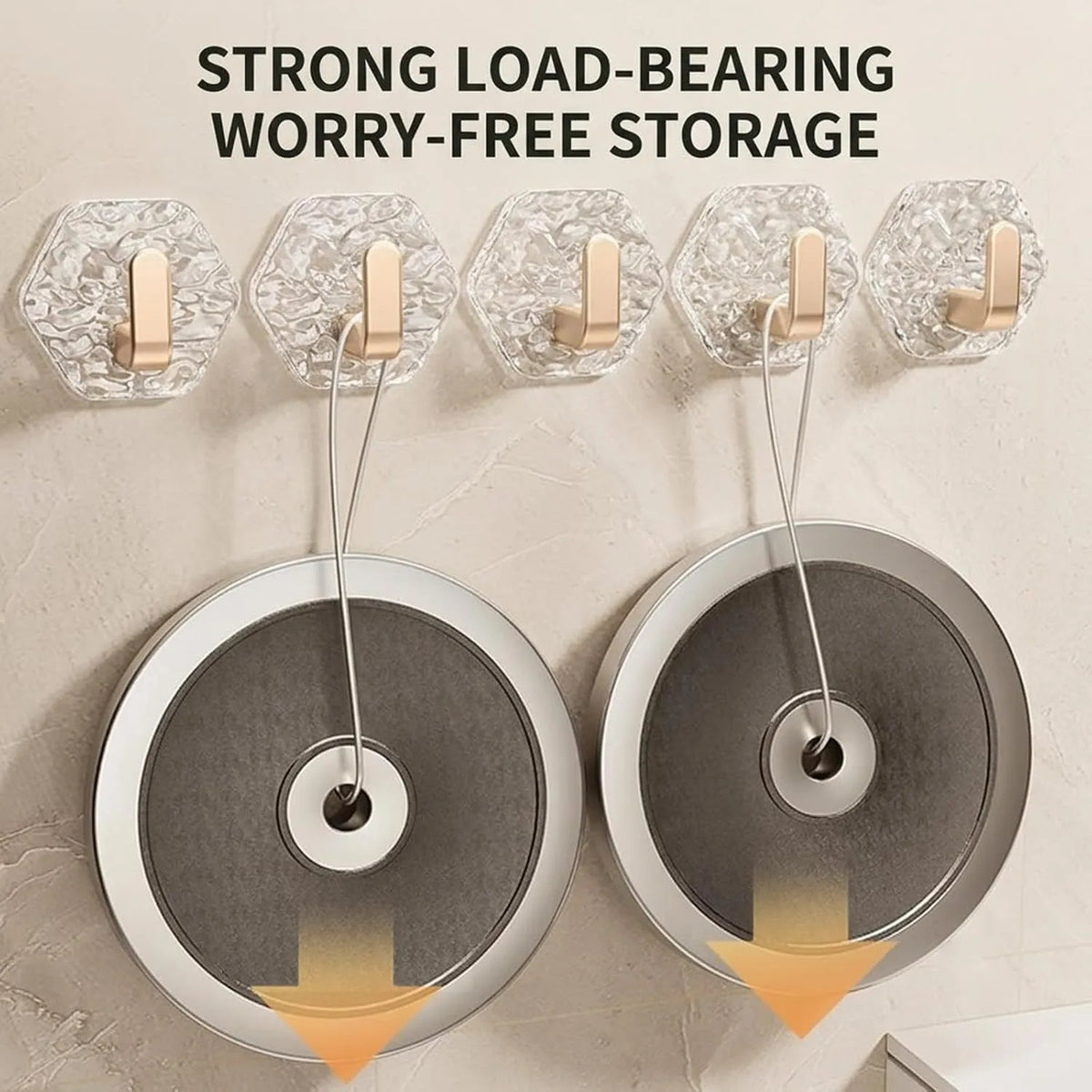 🔥✨10 Pack Hexagonal Ripple Heavy Duty Hooks for Bathroom, Kitchen & Household Organization