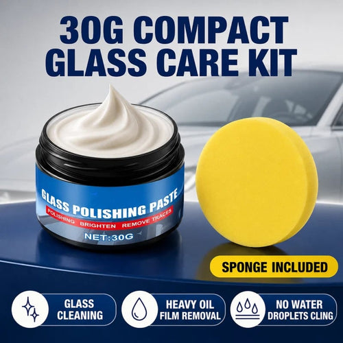 💯🔥50% OFF🔥 Car Glass Oil Film Remover – Eliminates Glare & Wiper Smears, Repels Rain, Works on All Glass – Sponge Included! 🚗