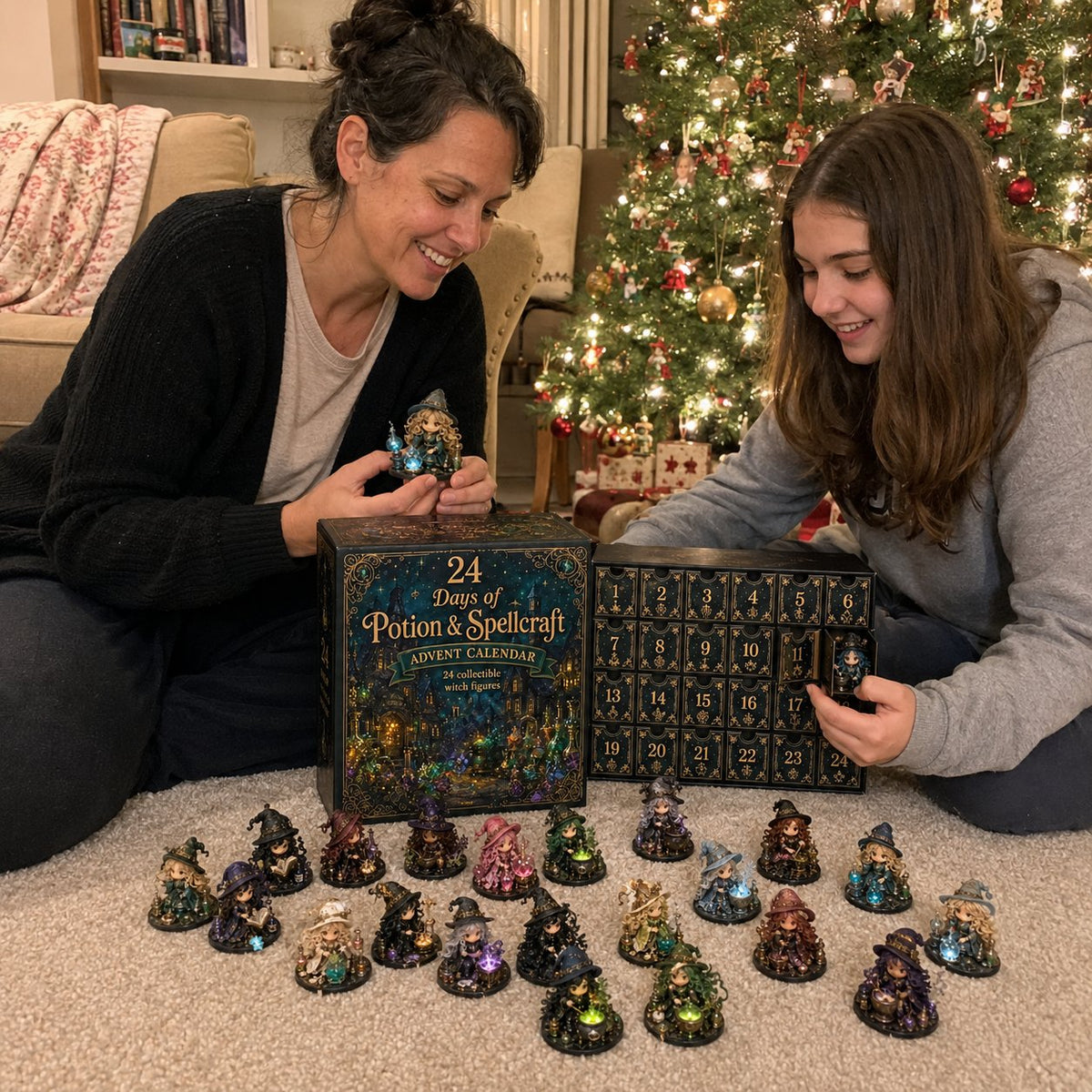 🧙‍♀️24 Days Of Witchy Surprises Advent Calendar | 24 Unique Collectible Witches with Magical Themes, Mini Figures & Fantasy Display Collection ✨