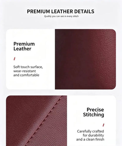 🚗 Double-Tier Leather Car Door Caddy – Slim Storage for Phone, Keys & Daily Gear