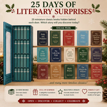 📚 25-Day Mini Book Advent Calendar – 🎁 ❤️ A Book Lover's Christmas Countdown(📦Buy 2 Free Shipping)