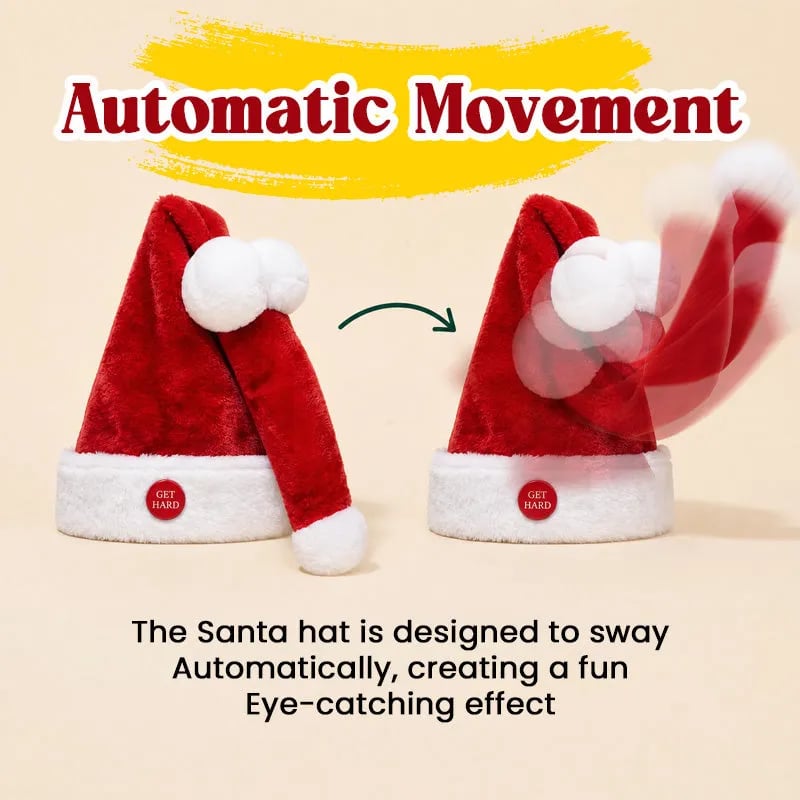 🎅 Animated Naughty Santa Hat – Moving Christmas Headwear for Holiday Parties