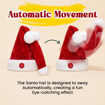 🎅 Animated Naughty Santa Hat – Moving Christmas Headwear for Holiday Parties