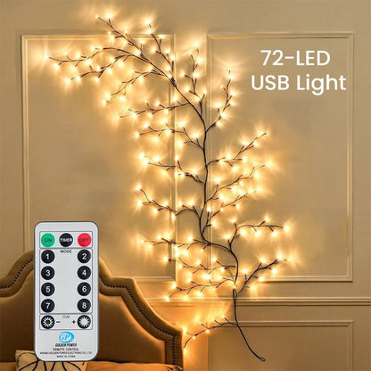 Flexible LED Branch Wall Lights ✨ – Remote-Controlled Glow for Seasonal Decorating