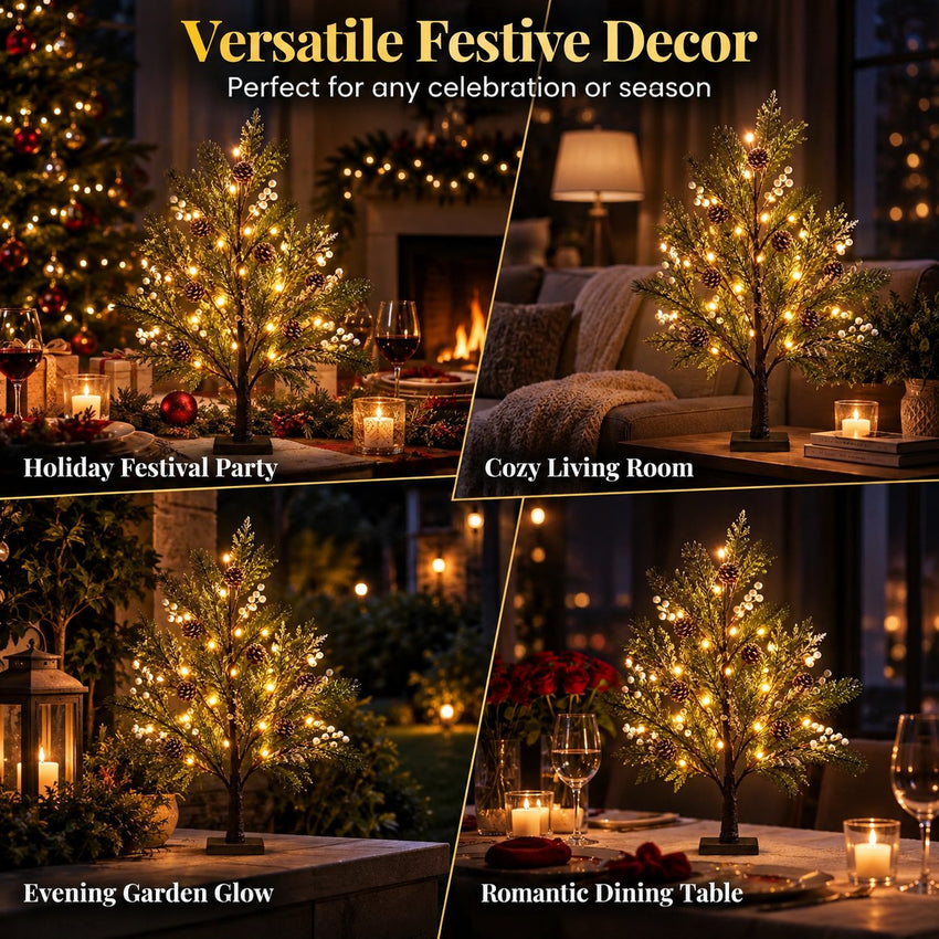 Artificial LED tree lamp used in festive holiday and dining displays
