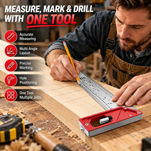 Stainless Steel Layout Square 📐 – Multi-Angle Marking & Measuring Tool