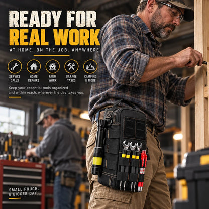 🛠️ Jobsite-Ready Waterproof Tool Carryall – Rugged Oxford Organizer with Multiple Pockets and Padded Shoulder Strap, Black