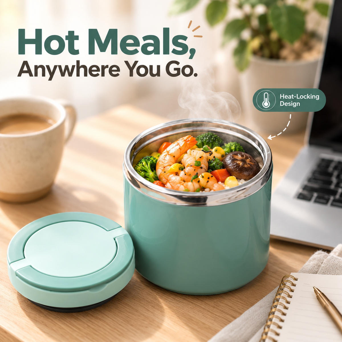 Portable Insulated Stainless Steel Lunch Box