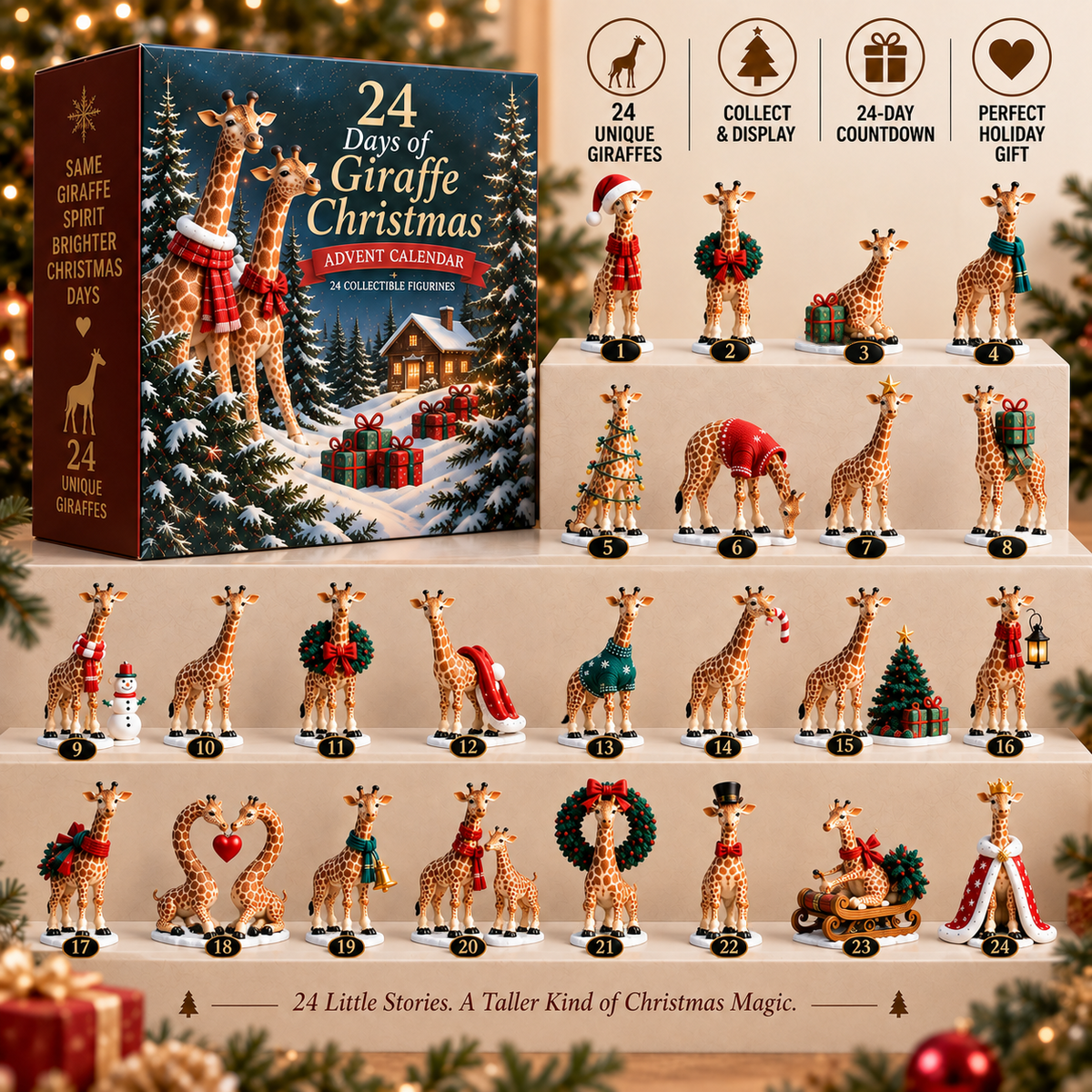 🦒 Merry Long-Neck Christmas Countdown with 24 Festive Giraffe Characters 🎄