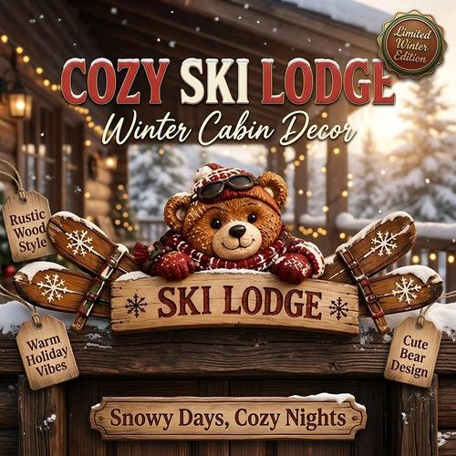 🎄🏔️ Rustic Winter Mountain Cabin Door Frame Decor