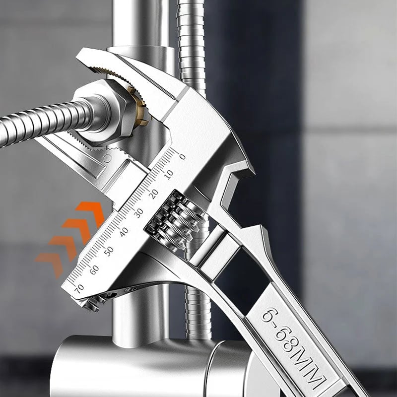 Reversible Plumbing Wrench 🔧 – Wide 6–68mm Jaw for Tight Sink Spaces