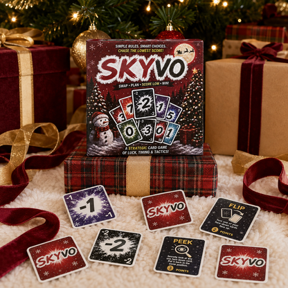 🎄 SKYNO Christmas Edition – Fast-Paced Strategic Card Game for Family & Friends 🎴
