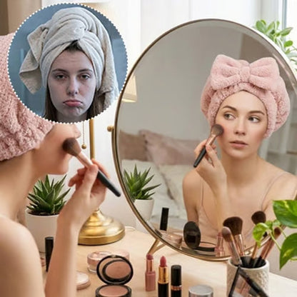 🎀 Ultra-Soft Coral Velvet Bow Hair Towel Wrap | Buy 2, Get 1 Free 🛁