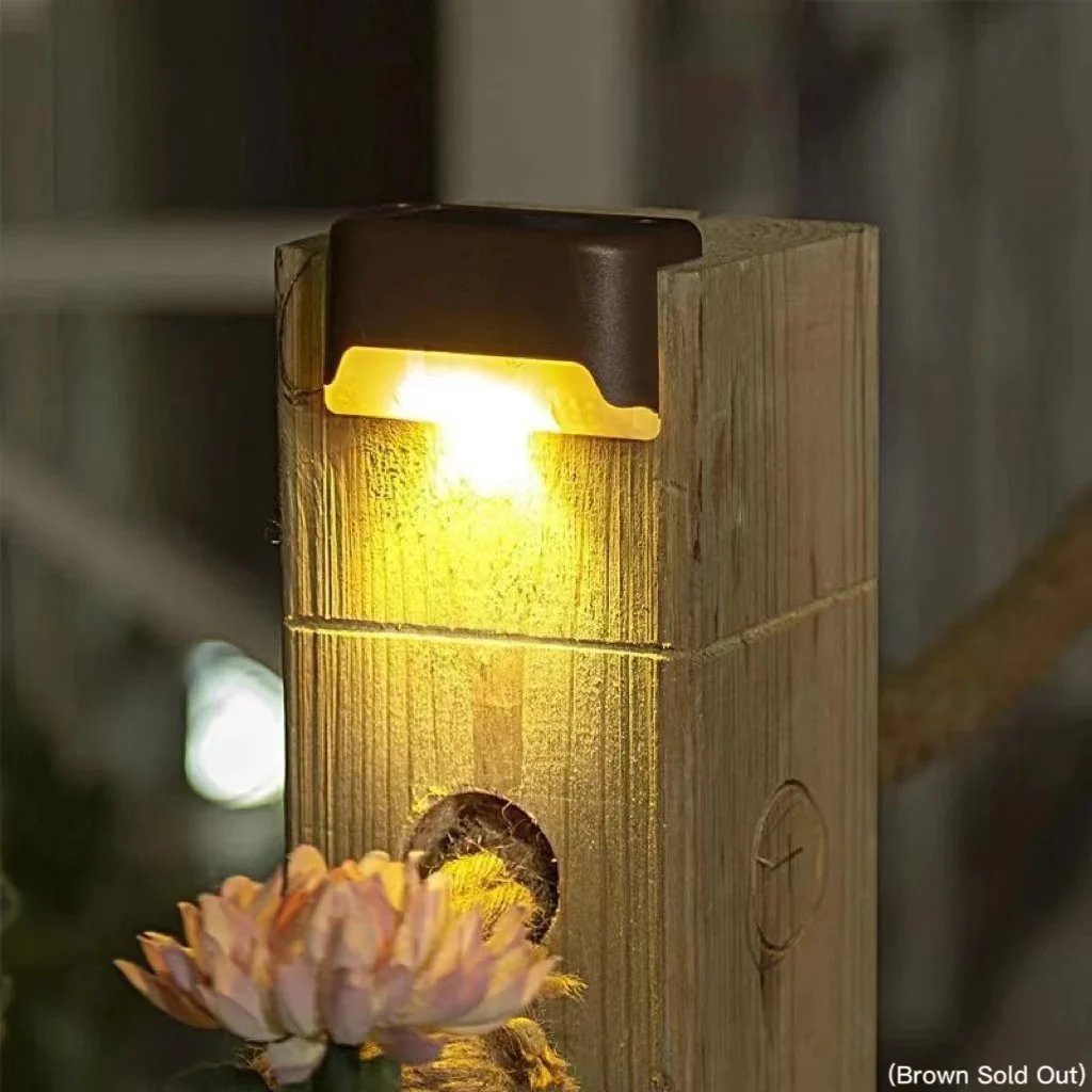 🌞 Solar LED Step & Pathway Lights – Weatherproof Black Wall Lamps with Warm Glow | Buy 2, Get 2 Free 🔥