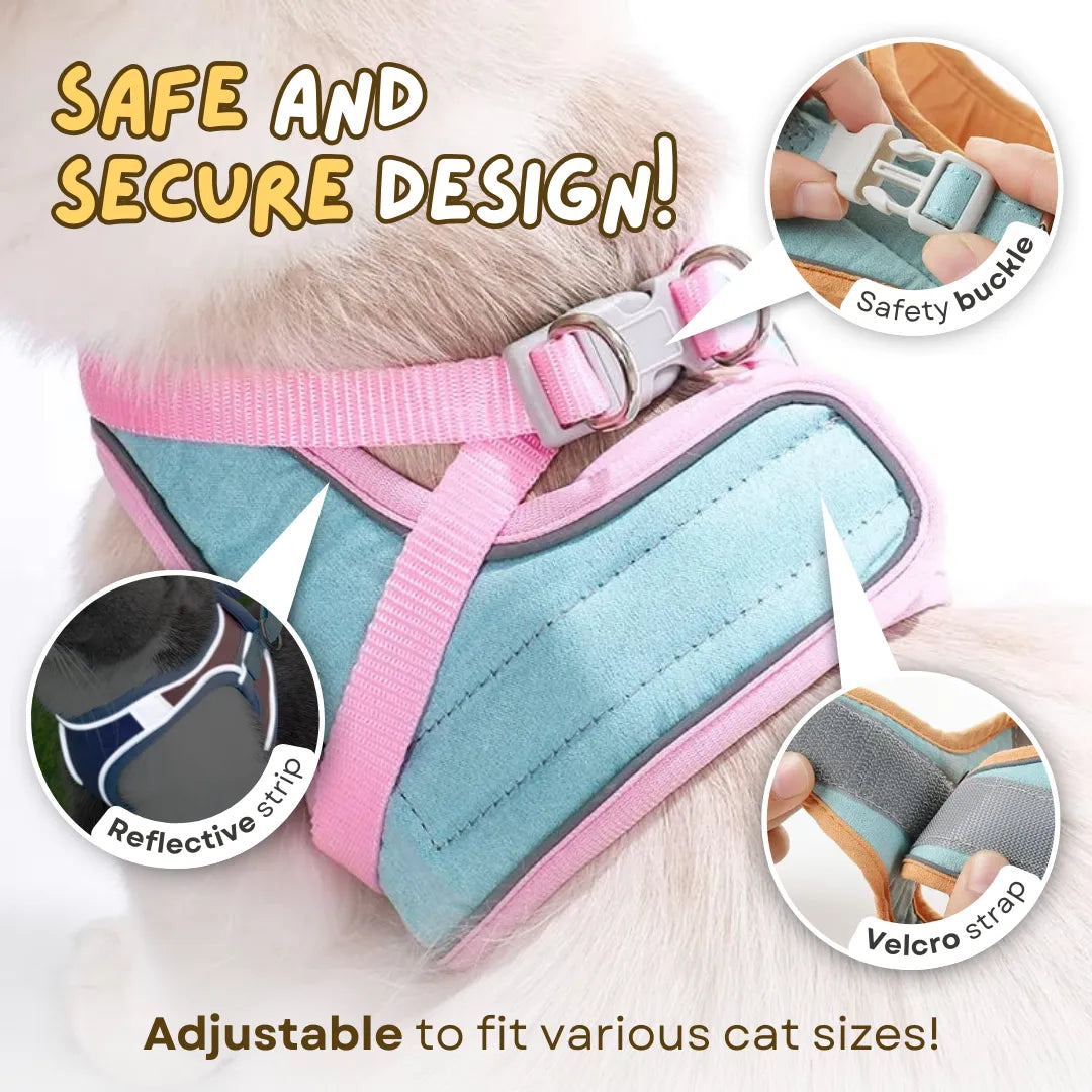 Cat Walking Harness & Leash 😺 – Lightweight Vest-Style Pet Set