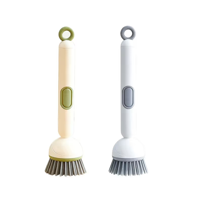 🧽 Adjustable Long-Handle Dish Brush with Built-In Soap Dispenser