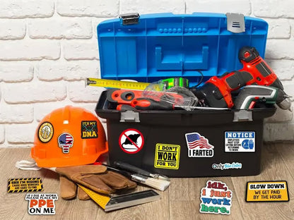 🔥 2026 Summer Sale – 150PCS Funny Blue Collar Hard Hat Stickers